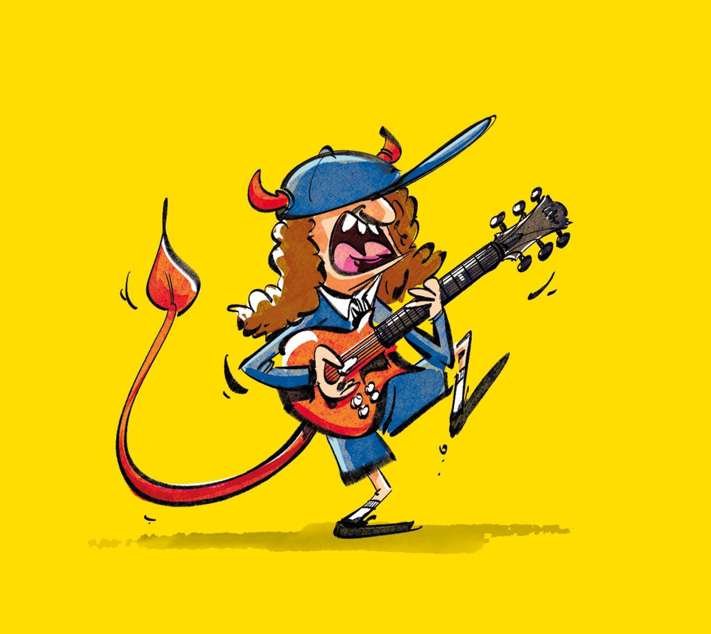 Illustration Angus Young #acdc #illustration #music #rock #alyen #studiographique #dessin #marseille #creation